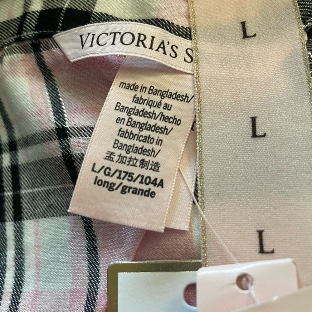 Victoria's Secret Pink Plaid Women’s Pajama Set L long - Picture 3 of 4